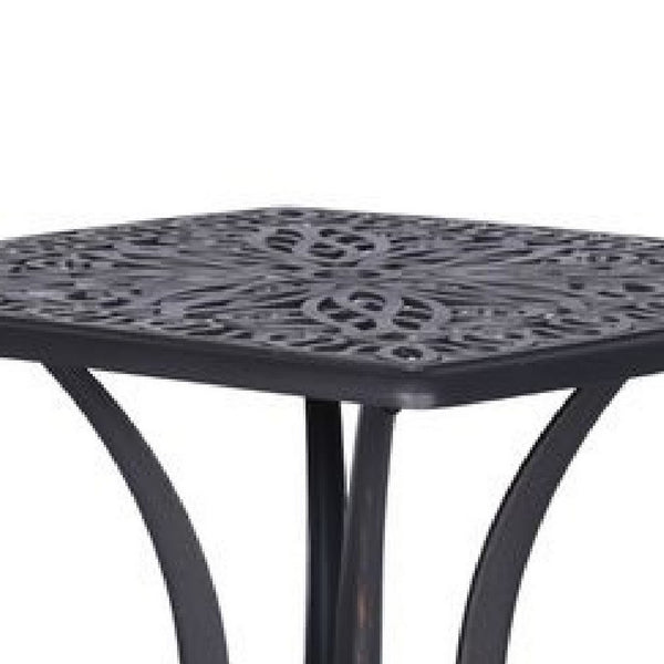 Benzara 21 Inch Arbor Metal End Table With Curved Legs Gunmetal Gray - BM272969