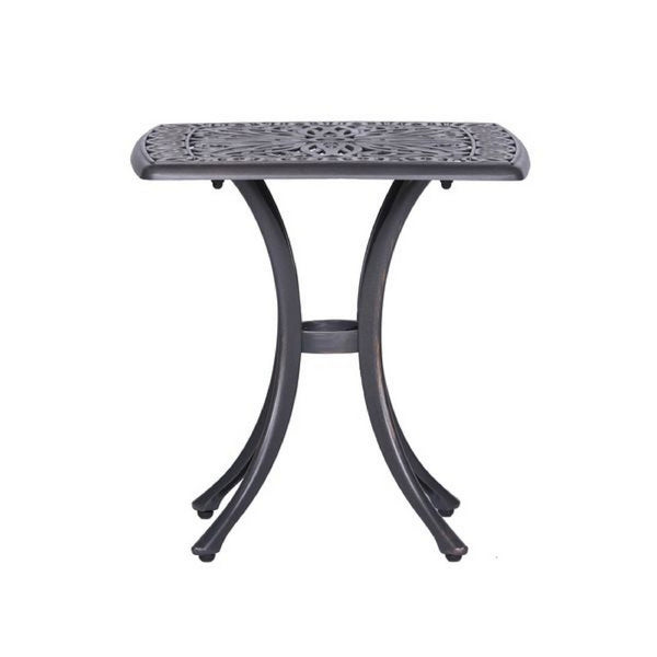 benzara 21 Inch Arbor Metal End Table with Curved Legs Gunmetal Gray - BM272969