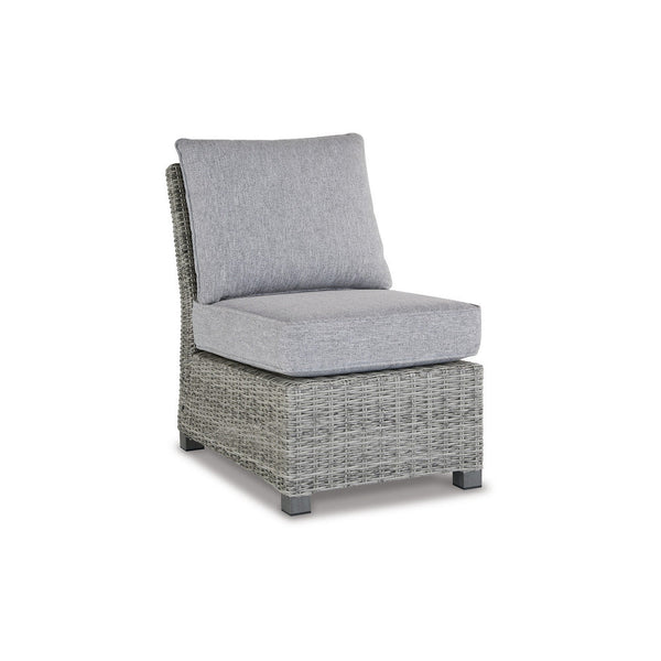 Benzara 24 Inch Outdoor Accent Chair Gray Cushions And All Weather Resin Wicker - BM296963