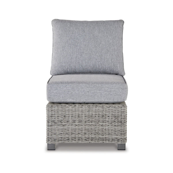 Benzara 24 Inch Outdoor Accent Chair Gray Cushions And All Weather Resin Wicker - BM296963