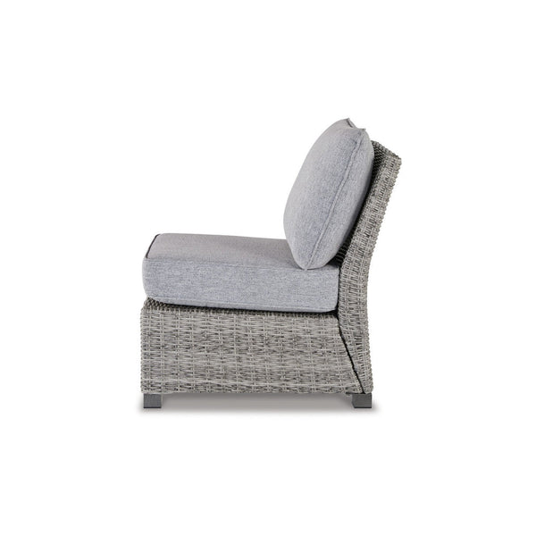 Benzara 24 Inch Outdoor Accent Chair Gray Cushions And All Weather Resin Wicker - BM296963