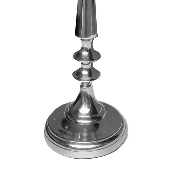 Benzara 24 Inches Handcrafted 5 Arms Aluminum Candelabra In Traditional Style Polished Silver - BM01832