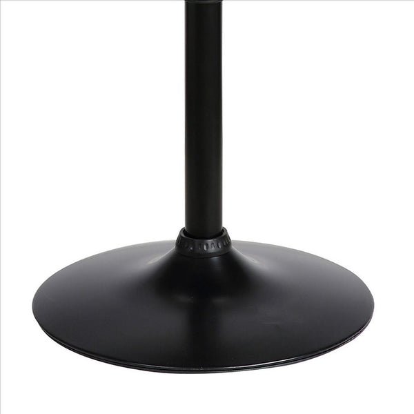 Benzara 24 Inches Round Adjustable Pub Table With Metal Base Black - BM236681
