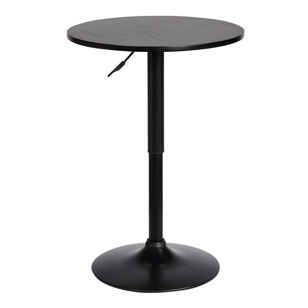 benzara 24 Inches Round Adjustable Pub Table with Metal Base Black - BM236681