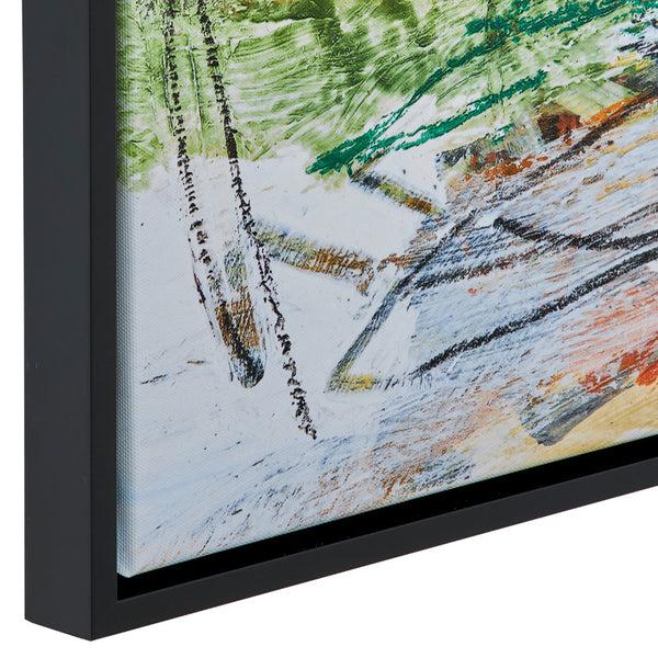 Benzara 25 X 37 Handcrafted Wall Art Abstract Giclee Black Frame Multicolor - BM315752