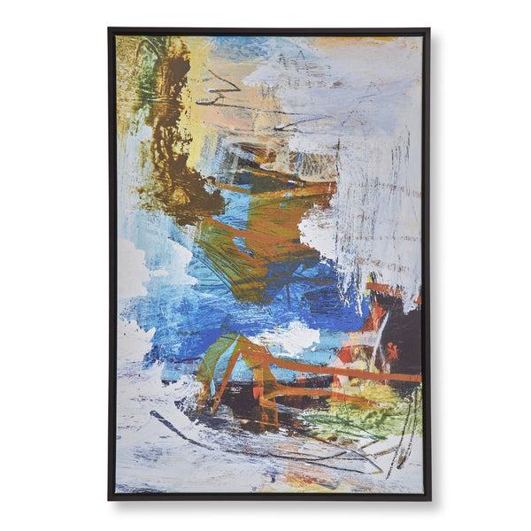 Benzara 25 X 37 Handcrafted Wall Art Abstract Giclee Black Frame Multicolor - BM315752