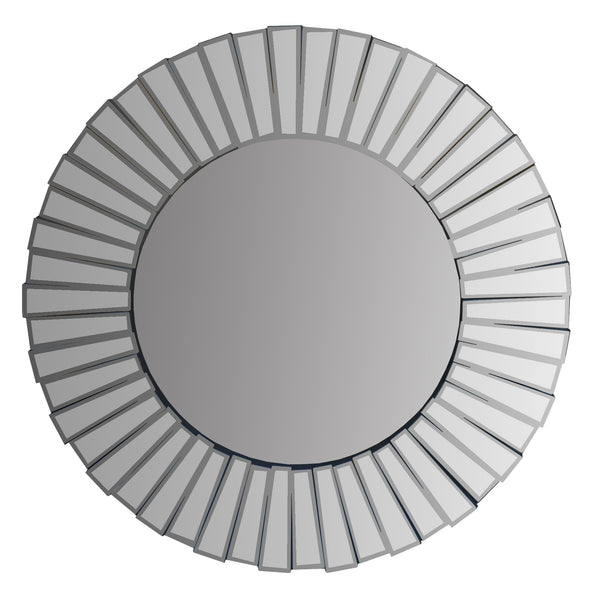 Benzara 28 Inch Round Floating Wall Mirror With Mirrored Frame Work Silver - UPT-226276