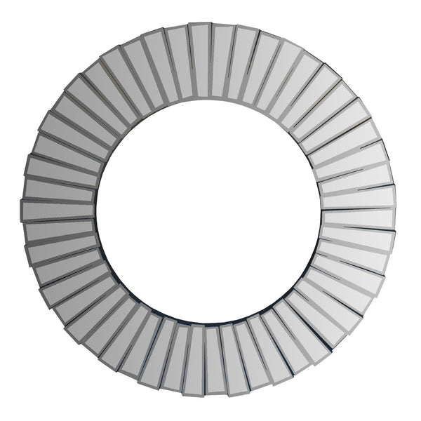 Benzara 28 Inch Round Floating Wall Mirror With Mirrored Frame Work Silver - UPT-226276