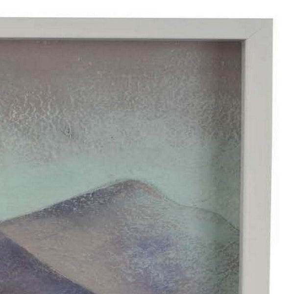 Benzara 28 X 28 Framed Wall Art Painting Mountains Natural Fiber Multicolor - BM315586