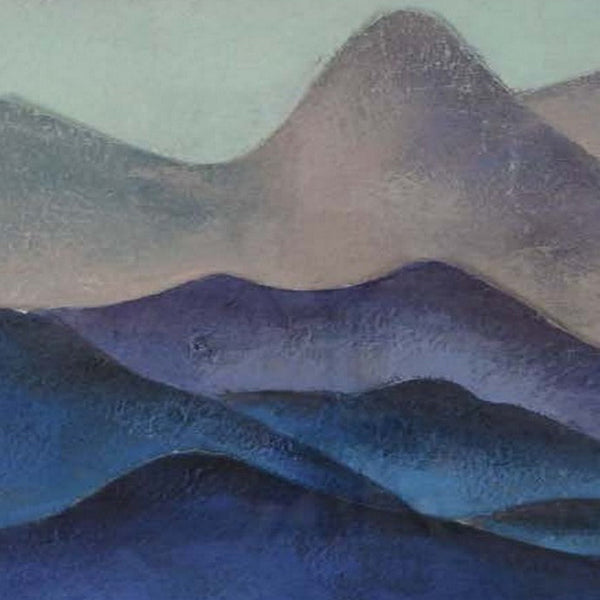 Benzara 28 X 28 Framed Wall Art Painting Mountains Natural Fiber Multicolor - BM315586