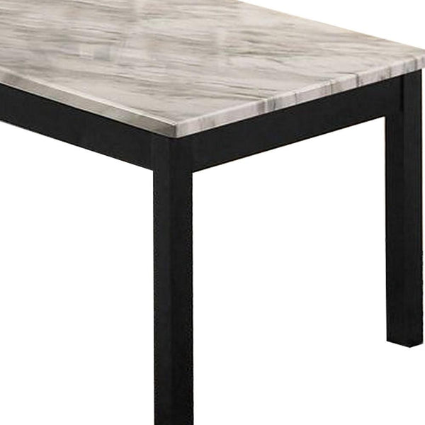 Benzara 3 Piece Coffee Table And End Table With Faux Marble Top Black And White - BM233097