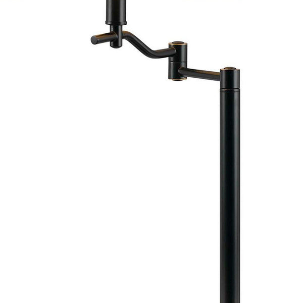 Benzara 3 Way Metal Body Table Lamp With Swing Arm And Conical Fabric Shade Black - BM220834
