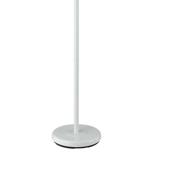 Benzara 3 Way Torchiere Floor Lamp With Frosted Glass Shade And Stable Base White - BM220817