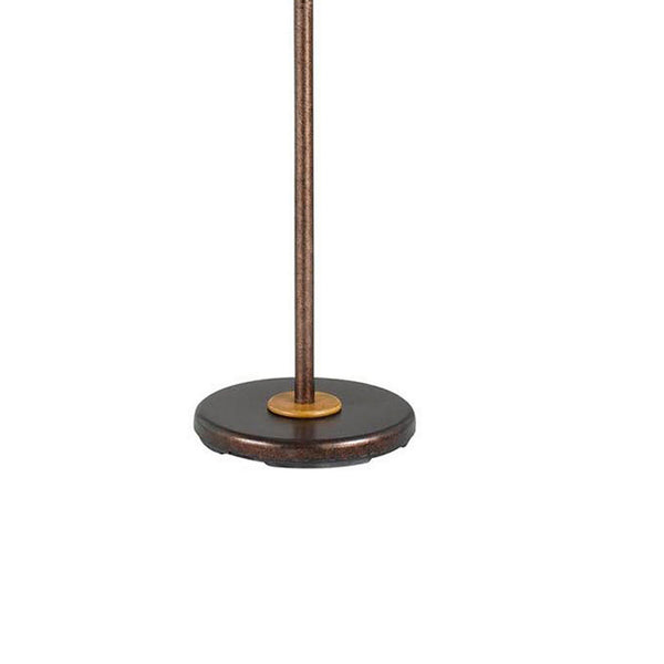 Benzara 3 Way Torchiere Floor Lamp With Frosted Glass Shade And Stable Base Bronze - BM220832