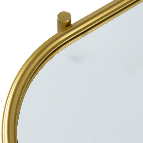 Benzara 30 Inch Console Sideboard Table Oblong Mirrored Top Black Gold - BM285113