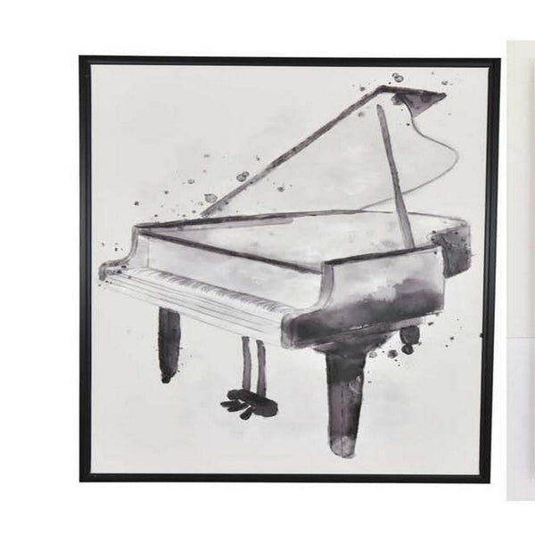Benzara 30 X 40 Framed Wall Art Painting Set Of 2 Guitar And Piano Black White - BM315650