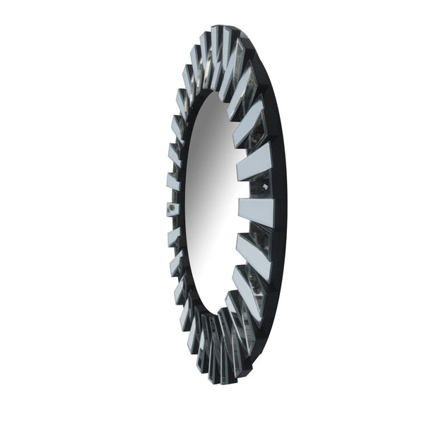 Benzara 32 Inch Contemporary Floating Wall Mirror With Designer Frame Silver - UPT-226277