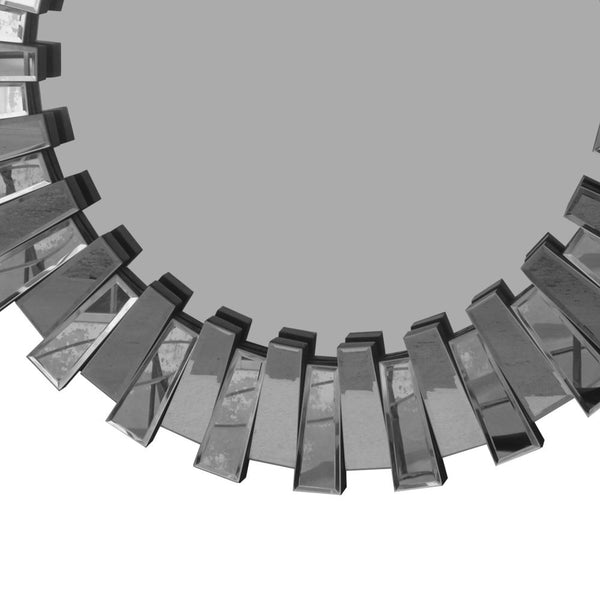 Benzara 32 Inch Contemporary Floating Wall Mirror With Designer Frame Silver - UPT-226277