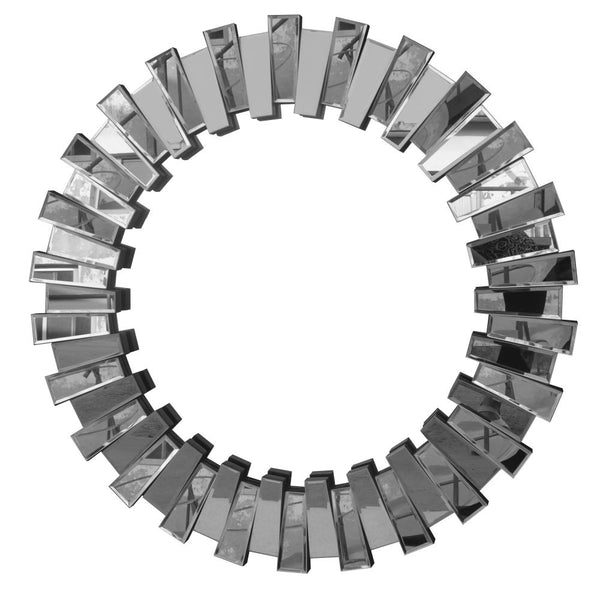 Benzara 32 Inch Contemporary Floating Wall Mirror With Designer Frame Silver - UPT-226277