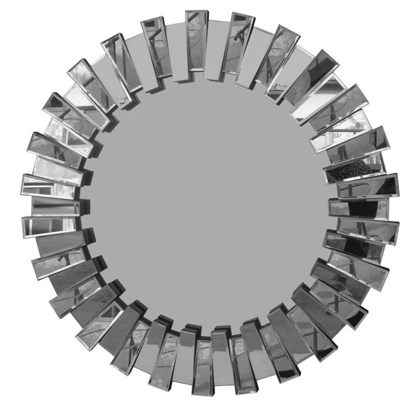 benzara 32 Inch Contemporary Floating Wall Mirror with Designer Frame Silver - UPT-226277