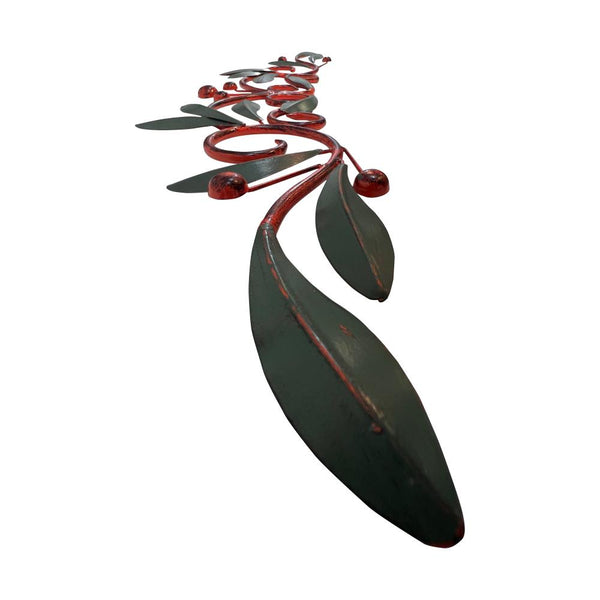 Benzara 32 Inch Olive Branch Metal Wall Decor Green And Brown - BM41799