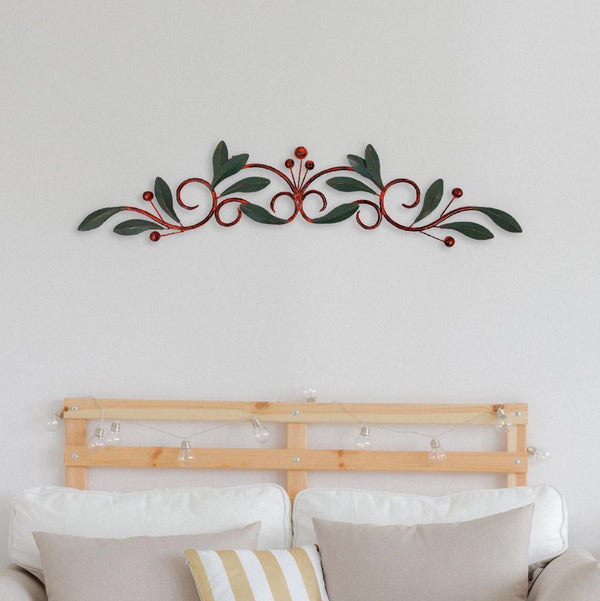 benzara 32 Inch Olive Branch Metal Wall Decor Green And Brown - BM41799