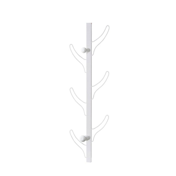 Benzara 34 Inch Zubo Coat And Hat Rack W 6 Hooks Wall Mount White Metal -BM334343