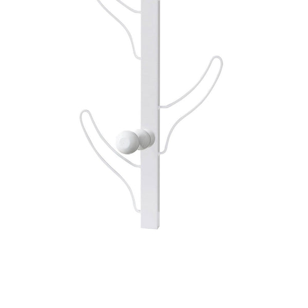 Benzara 34 Inch Zubo Coat And Hat Rack W 6 Hooks Wall Mount White Metal -BM334343
