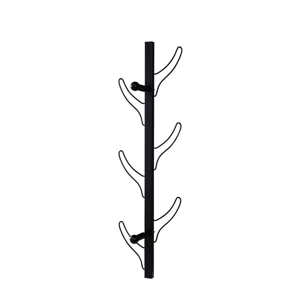 Benzara 34 Inch Zubo Coat And Hat Rack W 6 Hooks Wall Mount Black Metal -BM334344