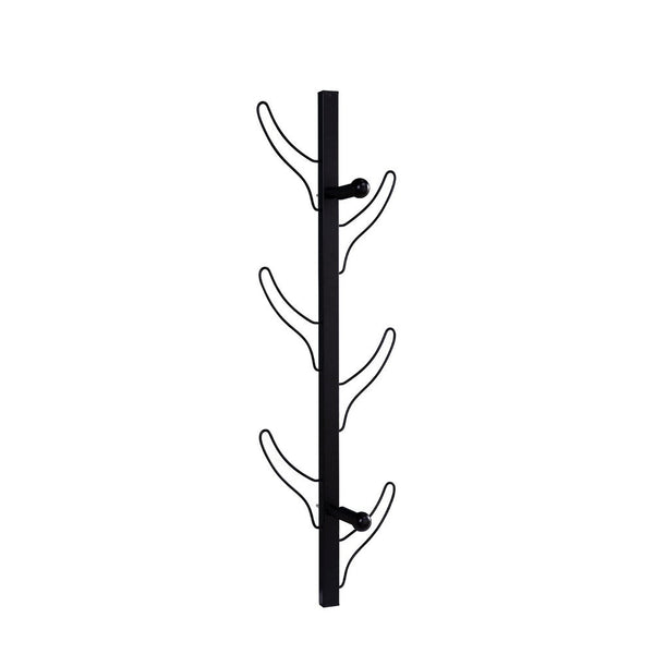 benzara 34 Inch Zubo Coat and Hat Rack w 6 Hooks Wall Mount Black Metal -BM334344