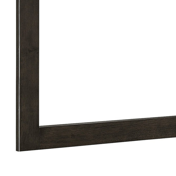 Benzara 35 X 42 Inch Rectangular Wood Frame Dresser Mirror Molded Charcoal Gray - BM219898