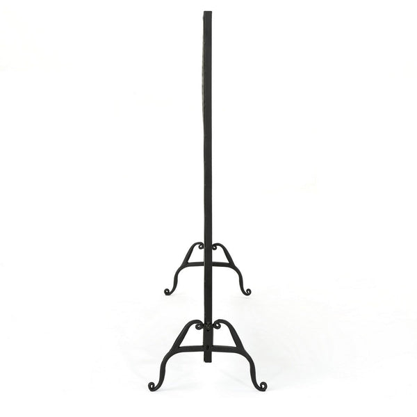 Benzara 35x39 Fireplace Screen Flower Design Classic Matte Black Iron Finish -BM325080