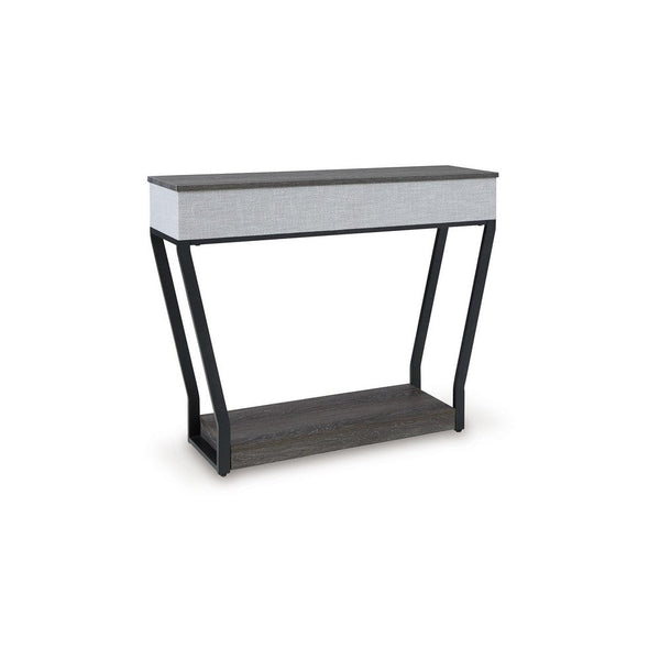 benzara 36 Inch Seme Console Table Wireless Charging Built in Speakers Gray -BM327900
