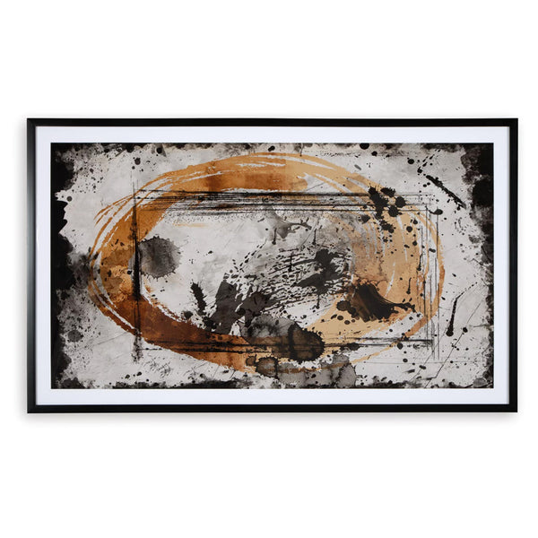 Benzara 37 X 63 Inch Wall Art Decor Framed Acrylic Modern Abstract Black Brown - BM313404