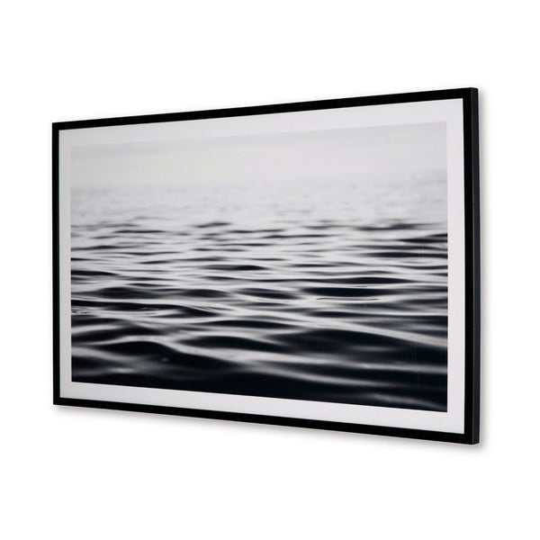 Benzara 37 X 63 Wall Art Decor Waterscape Wrapped Canvas D Ring Black White - BM313414
