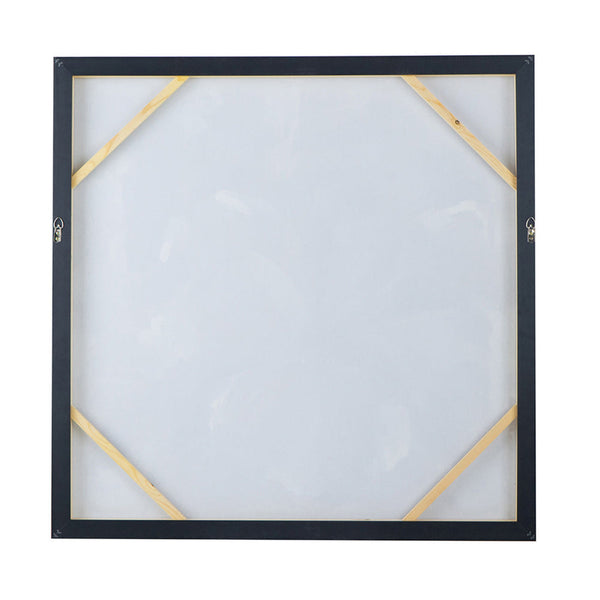 Benzara 39 X 39 Square Wall Art Oil Painting Flower Motif Gray And Blue Canvas - BM312853