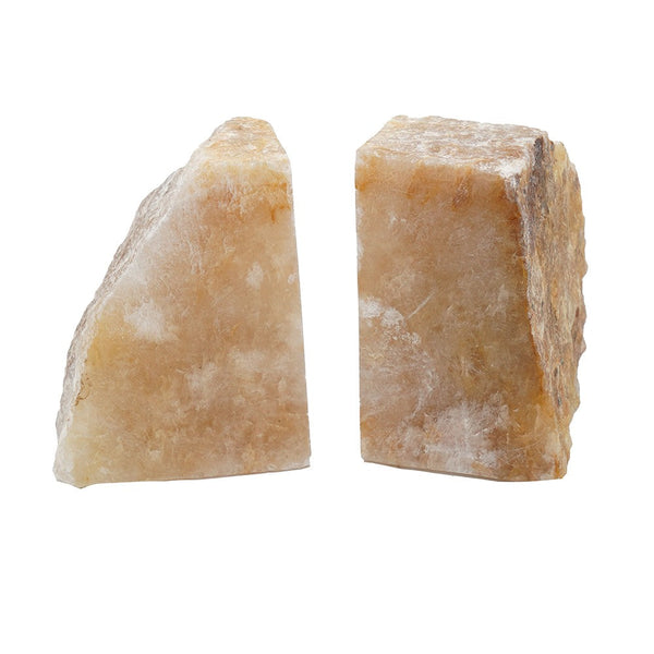 Benzara 4 Inch Quartz Geode Bookend Naturally Textured Shape Brown And Beige - BM285586