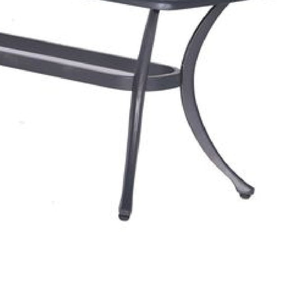 Benzara 42 Inch Arbor Rectangular Outdoor Metal Coffee Table Gunmetal Gray - BM272970