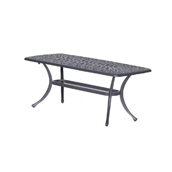 benzara 42 Inch Arbor Rectangular Outdoor Metal Coffee Table Gunmetal Gray - BM272970