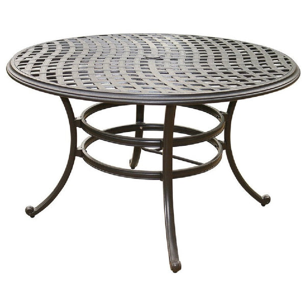 Benzara 49 Inch Wynn Outdoor Patio Round Open Metal Dining Table Black - BM272254