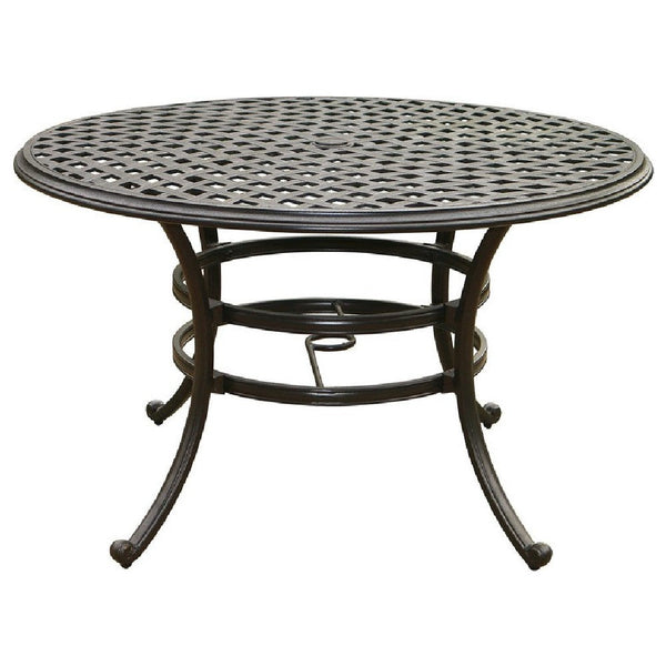 Benzara 49 Inch Wynn Outdoor Patio Round Open Metal Dining Table Black - BM272254