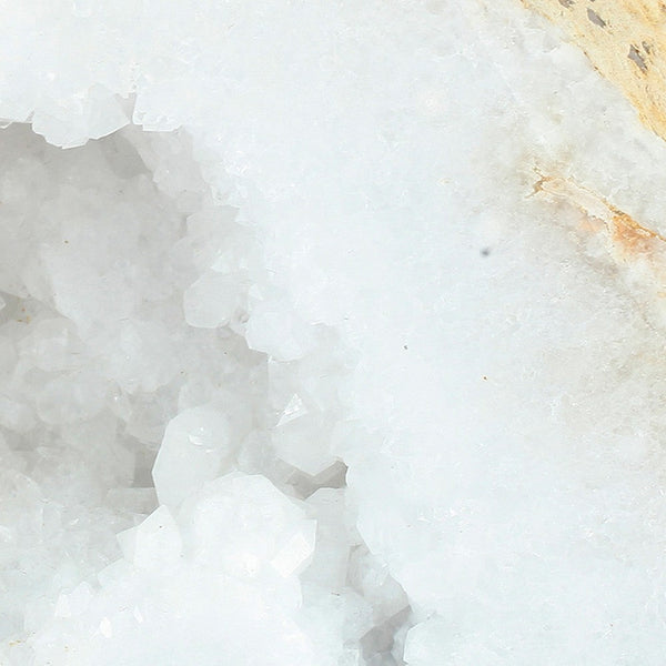 Benzara 5 Inch Natural White Stone Bookends Artisanal Textured Geode Rock - BM285560