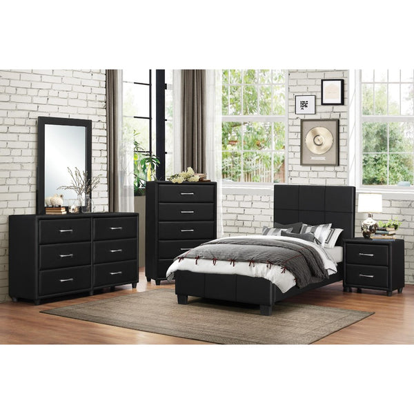 Benzara 6 Drawer Dresser In Wood And PVC Black - BM179895