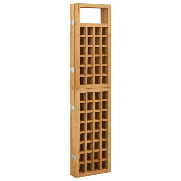 Benzara 6 Panel Room Divider Trellis Foldable Brown Solid Wood Frame 96 Inch -BM325843