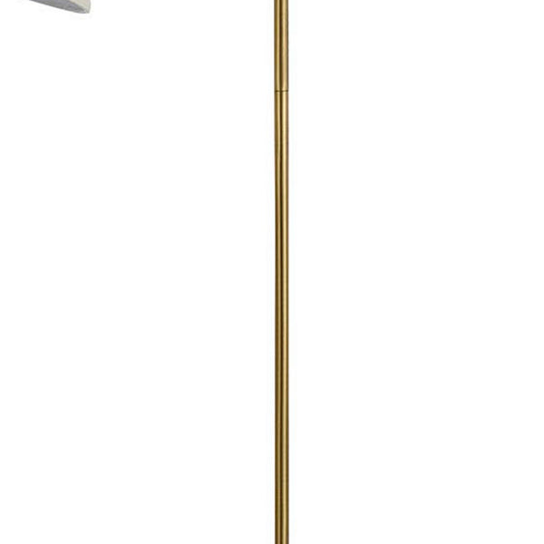 Benzara 60 Watt Metal Floor Lamp With Gooseneck Shape And Stable Base Gold - BM220851