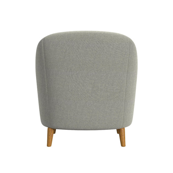 Benzara Accent Armchair Button Tufted Backrest Soft Gray Woven Fabric -BM334080
