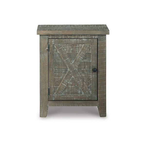 Benzara Accent Cabinet Crossbuck Pattern 20 Inch Distressed Gray Solid Wood -BM327782