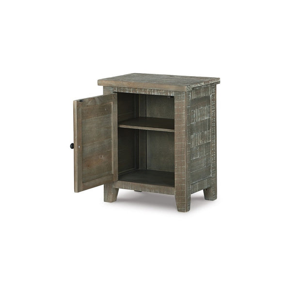 Benzara Accent Cabinet Crossbuck Pattern 20 Inch Distressed Gray Solid Wood -BM327782