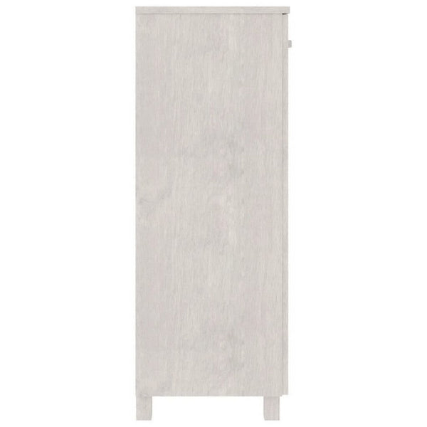 Benzara Accent Shoe Cabinet 2 Doors Farmhouse White Pine Wood -BM325718