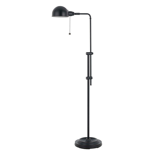 benzara Adjustable Height Metal Pharmacy Lamp with Pull Chain Switch Black - BM220838